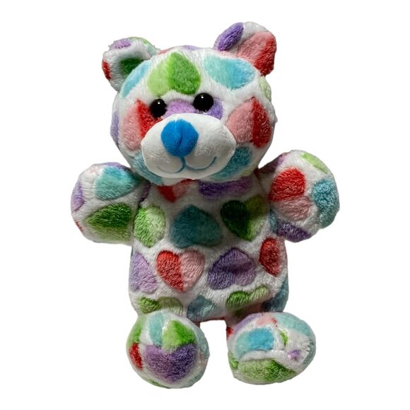 Animal Adventure Multicolor Hearts Teddy Bear Plush Stuffed Animal 2019 - Picture 1 of 6